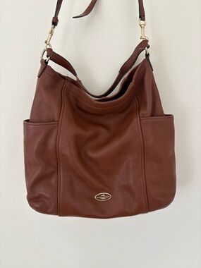 Coach Brown Leather Large Hobo Bag - Classic Women's Shoulder Tote Purse